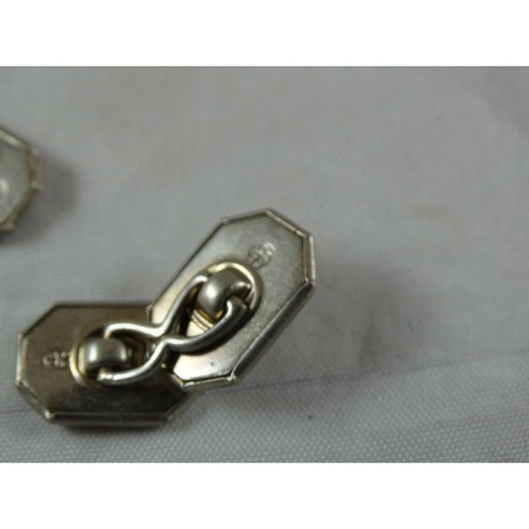 Antique Parks Bros. and Rogers Etched Cufflinks Clover Horseshoe Hallmark Silver - Picture 7 of 9